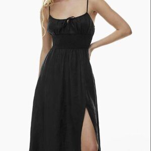 Aritzia Genoa Black Floral Midi Dress